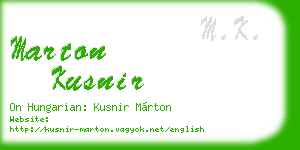 marton kusnir business card